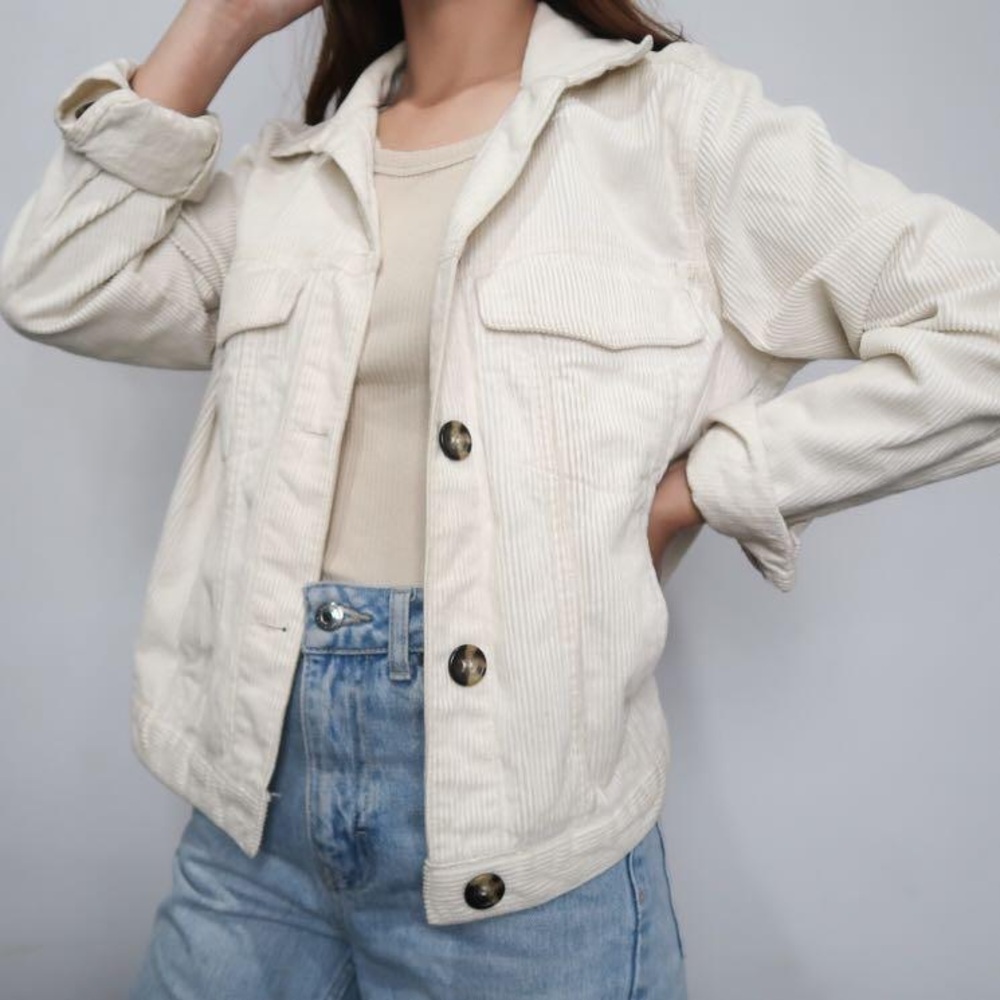 H&M Off-White Corduroy Jacket